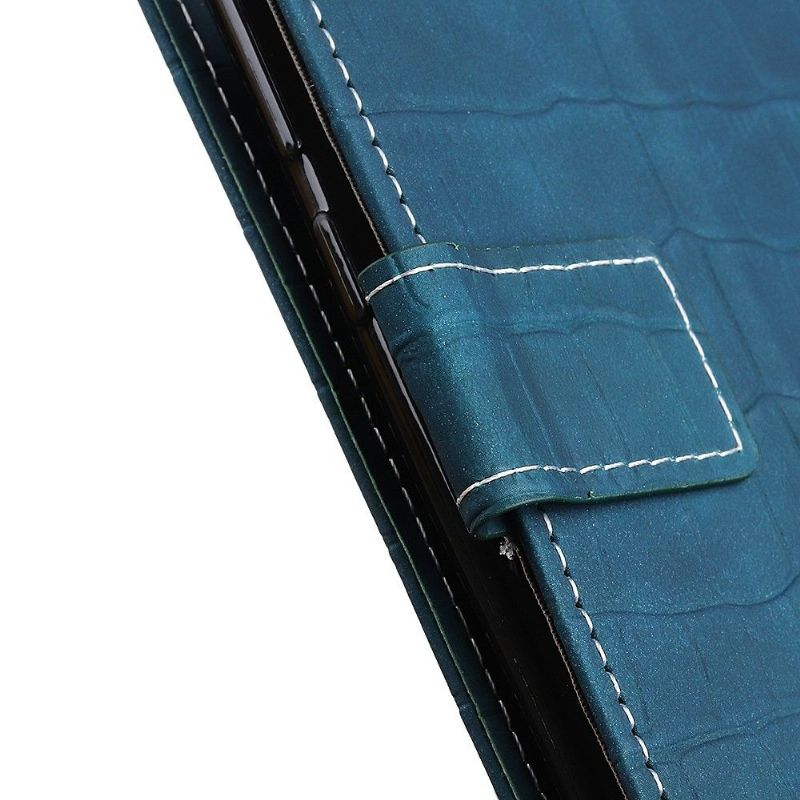 Flip Cover Xiaomi Redmi Note 8 Pro Hemming Croc-effekt I Kunstlæder
