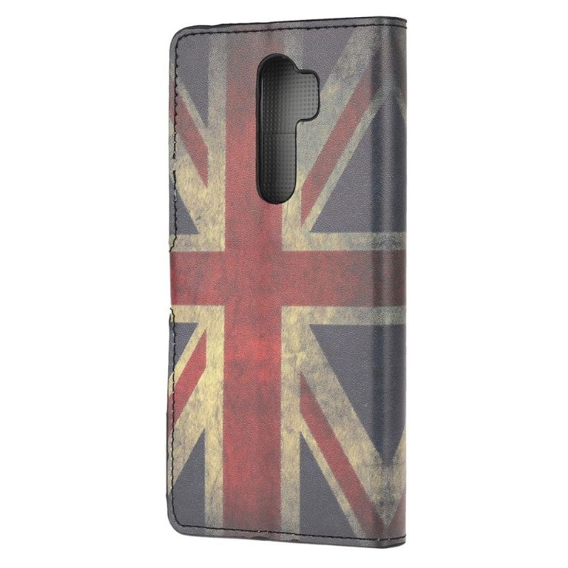 Læder Cover Xiaomi Redmi Note 8 Pro Original Vintage Engelsk Flag