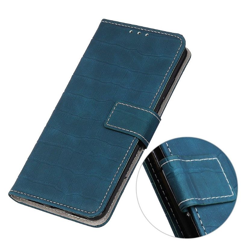 Flip Cover Xiaomi Redmi Note 9T Hemming Croc-imiteret Læder-look