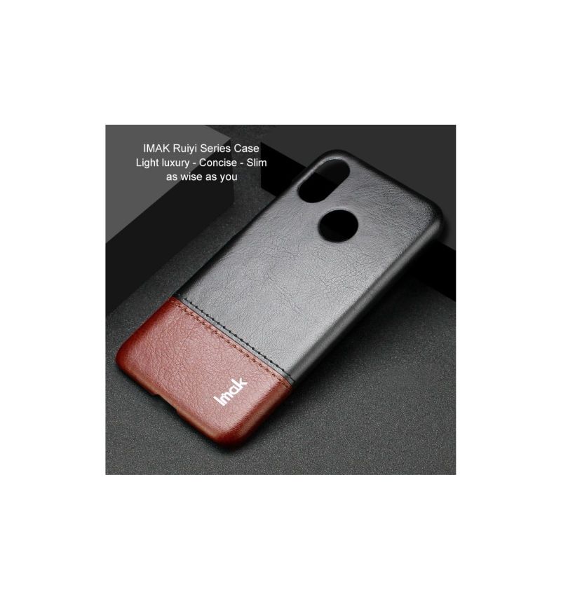 Mobilcover Xiaomi Mi 8 Original Imak Imiteret Læder - Sort / Brun