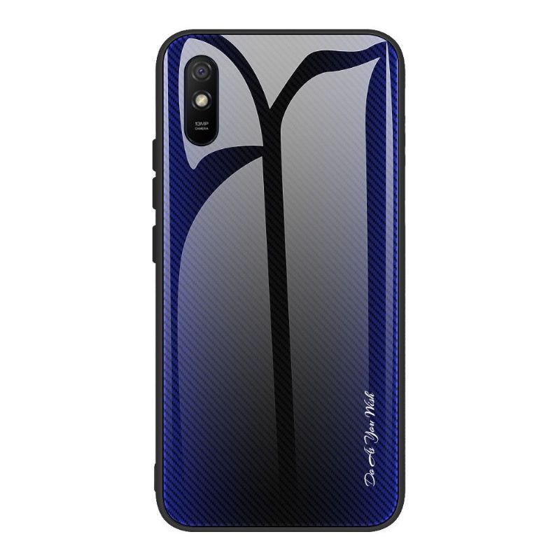 Cover Xiaomi Redmi 9A Carbon Glas Bagside