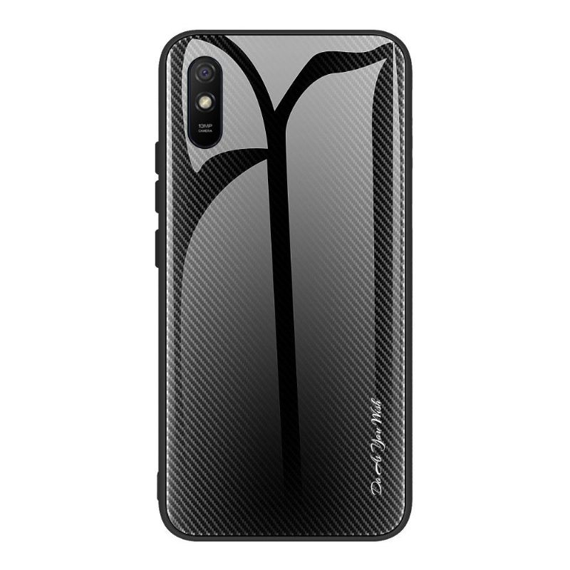 Cover Xiaomi Redmi 9A Carbon Glas Bagside