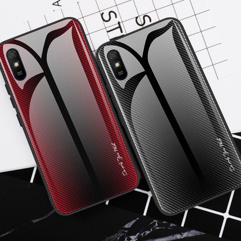 Cover Xiaomi Redmi 9A Carbon Glas Bagside