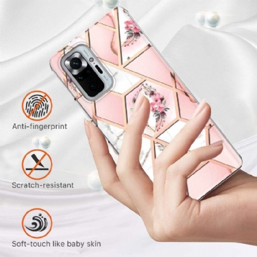 Cover Xiaomi Redmi Note 10 Pro Hemming Marmor Og Blomsterkrone