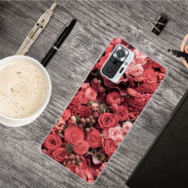 Cover Xiaomi Redmi Note 10 Pro Rød Blomst