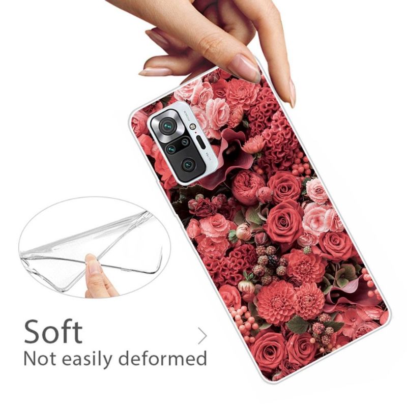 Cover Xiaomi Redmi Note 10 Pro Rød Blomst