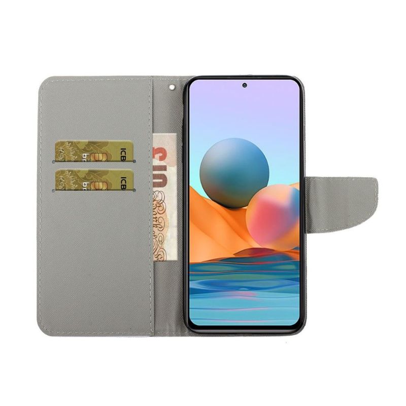 Flip Cover Xiaomi Redmi Note 10 Pro Anti-fald Blomsterhjerte