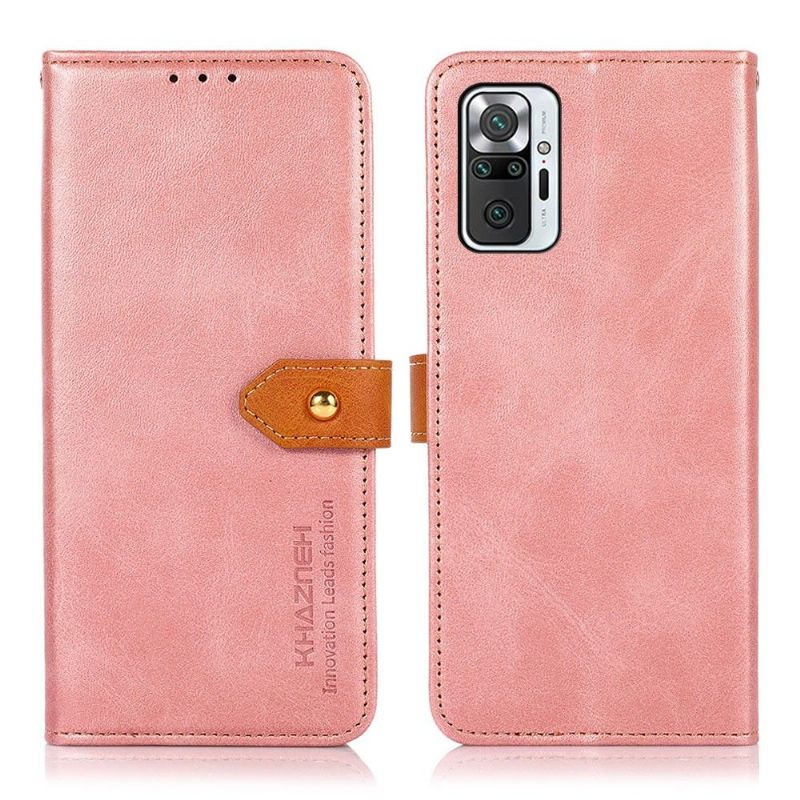 Flip Cover Xiaomi Redmi Note 10 Pro Anti-fald Khazneh Bicolor Imiteret Læder