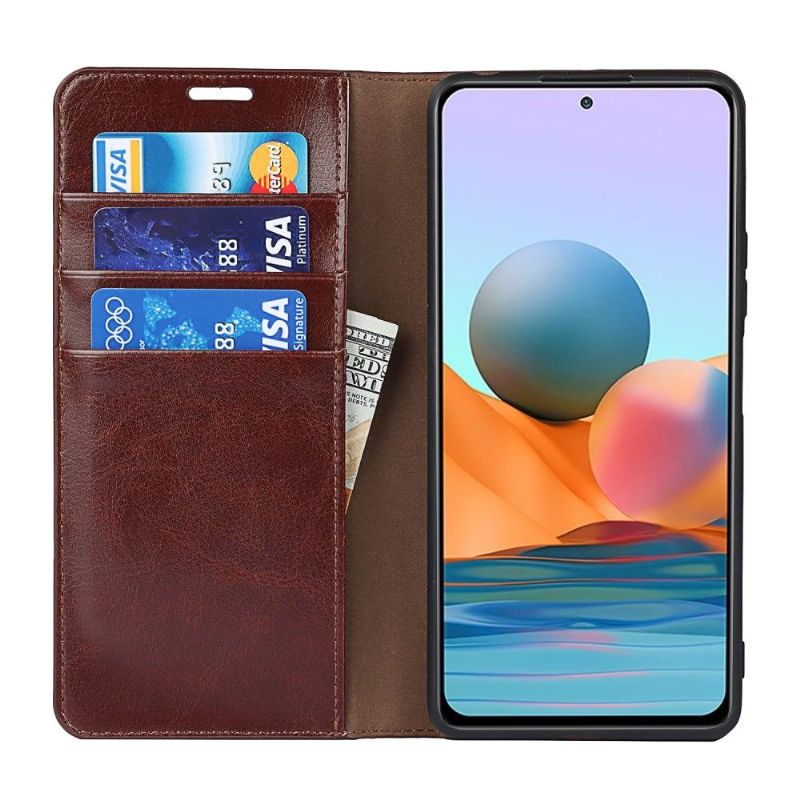 Flip Cover Xiaomi Redmi Note 10 Pro Hemming Læderkortholder Støttefunktion