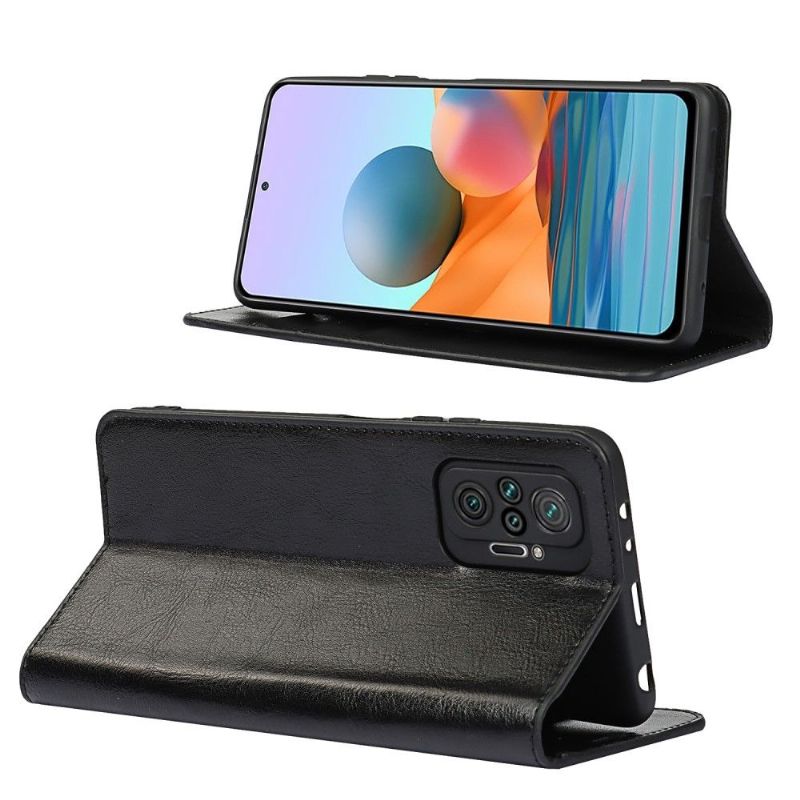 Flip Cover Xiaomi Redmi Note 10 Pro Hemming Læderkortholder Støttefunktion