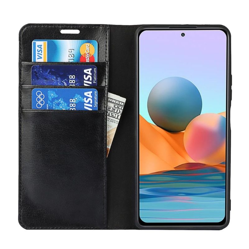 Flip Cover Xiaomi Redmi Note 10 Pro Hemming Læderkortholder Støttefunktion