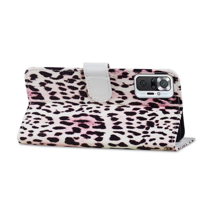 Læder Cover Xiaomi Redmi Note 10 Pro Leopardmønster