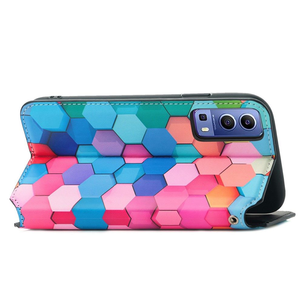 Flip Cover Vivo Y72 5G Hemming Farvet Honeycomb