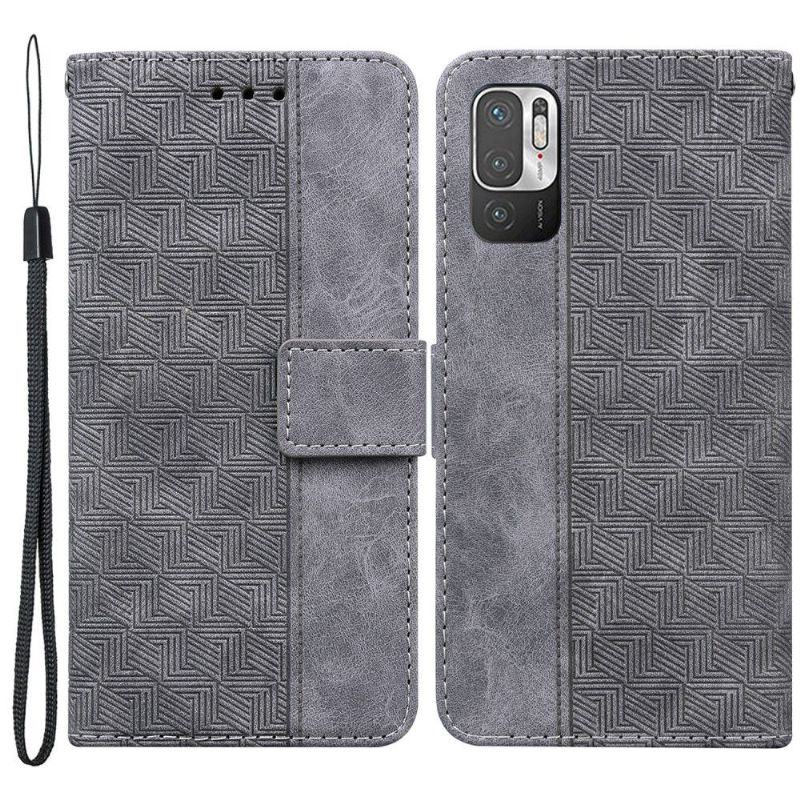 Etui Xiaomi Redmi Note 10 5G / Poco M3 Pro Flip Cover Foliostriber I Imiteret Læder