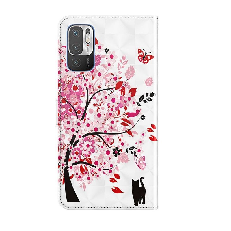 Flip Cover Xiaomi Redmi Note 10 5G / Poco M3 Pro Anti-fald Blomstertræ