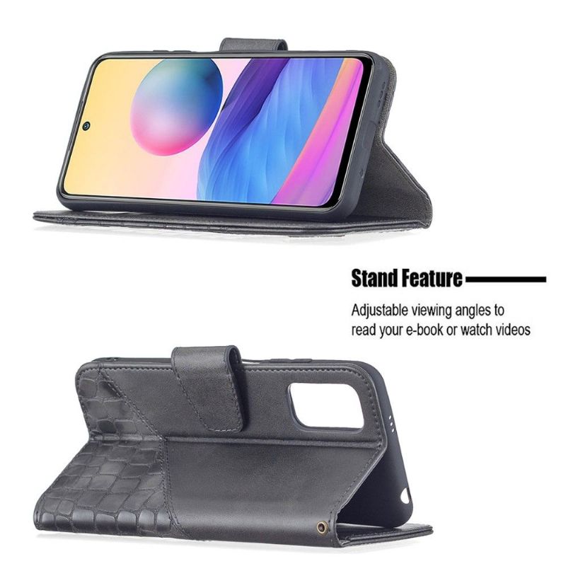 Flip Cover Xiaomi Redmi Note 10 5G / Poco M3 Pro Anti-fald Croc Aspect Lædereffekt