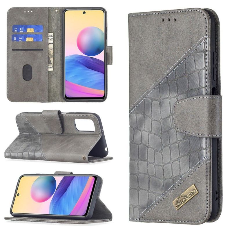 Flip Cover Xiaomi Redmi Note 10 5G / Poco M3 Pro Anti-fald Croc Aspect Lædereffekt