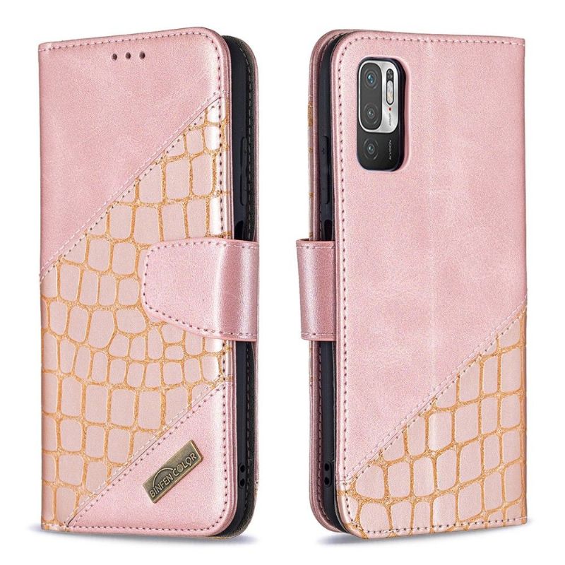 Flip Cover Xiaomi Redmi Note 10 5G / Poco M3 Pro Anti-fald Croc Aspect Lædereffekt