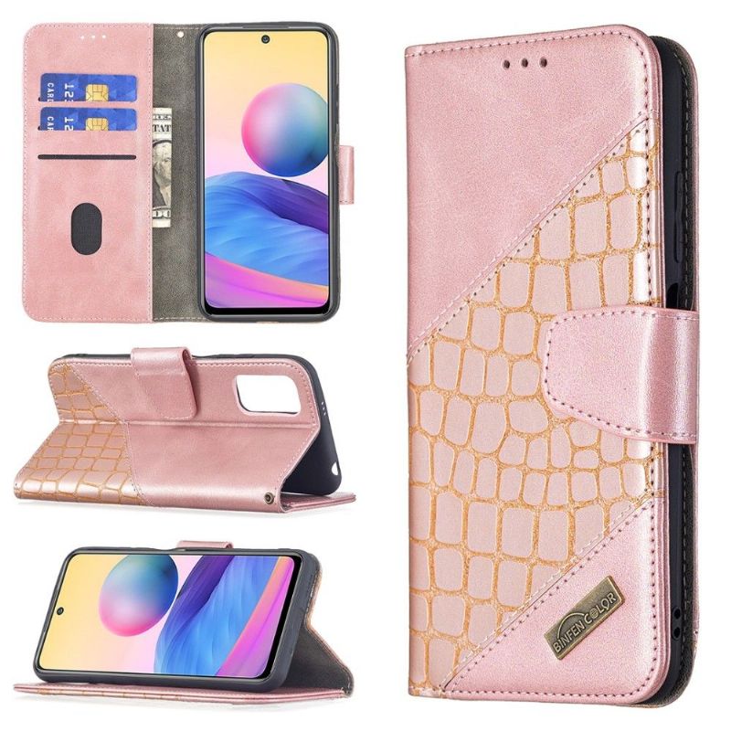 Flip Cover Xiaomi Redmi Note 10 5G / Poco M3 Pro Anti-fald Croc Aspect Lædereffekt