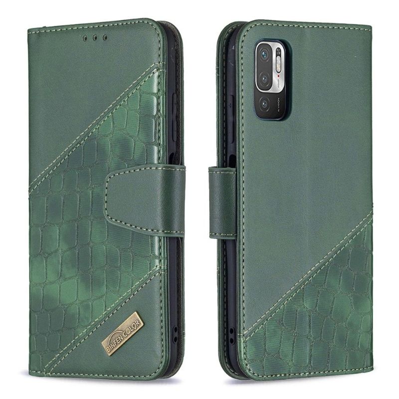 Flip Cover Xiaomi Redmi Note 10 5G / Poco M3 Pro Anti-fald Croc Aspect Lædereffekt