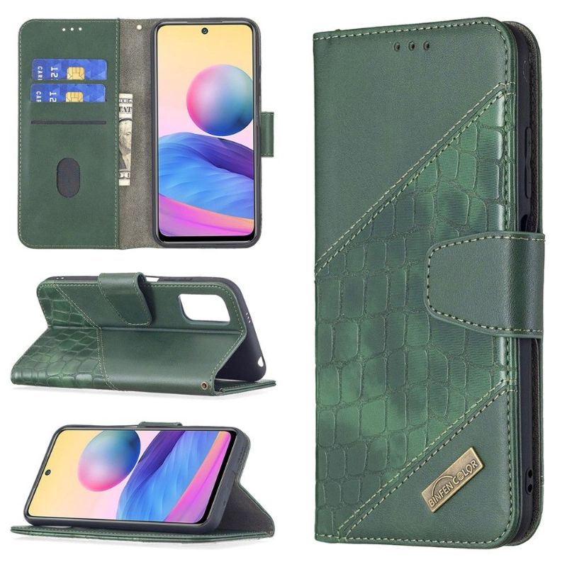 Flip Cover Xiaomi Redmi Note 10 5G / Poco M3 Pro Anti-fald Croc Aspect Lædereffekt