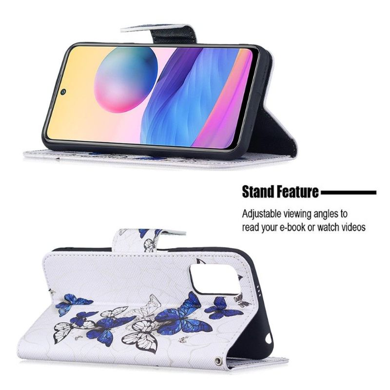 Flip Cover Xiaomi Redmi Note 10 5G / Poco M3 Pro Flere Sommerfugle