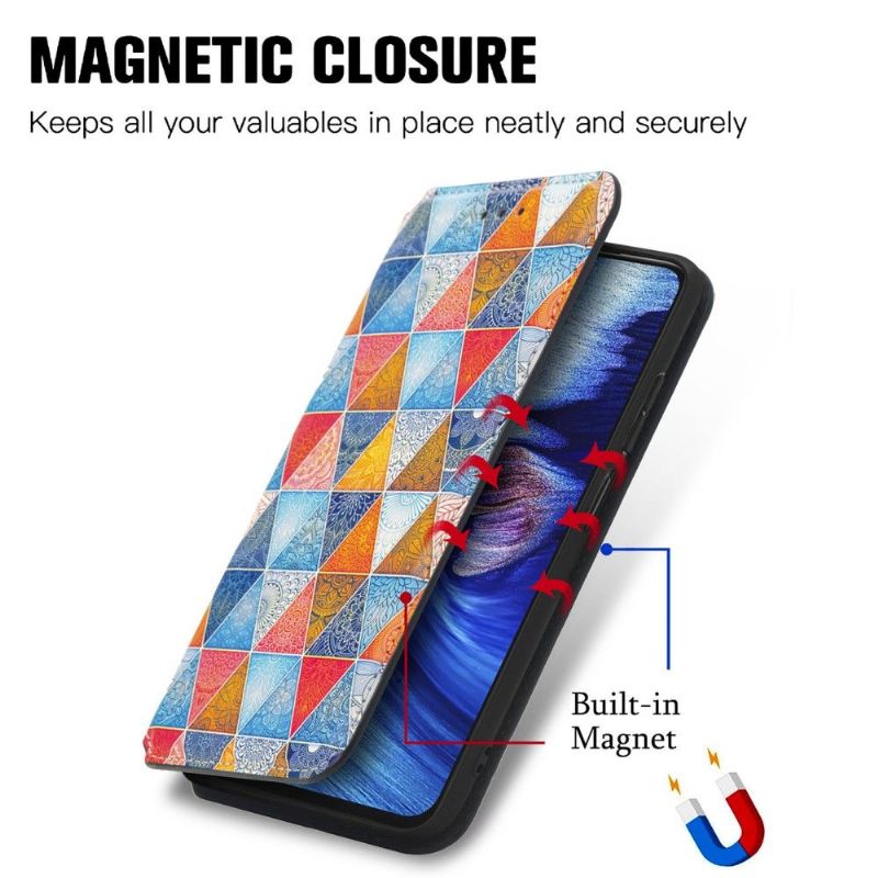 Flip Cover Xiaomi Redmi Note 10 5G / Poco M3 Pro Geometrisk Mandala