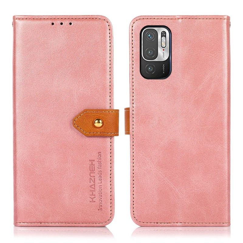 Flip Cover Xiaomi Redmi Note 10 5G / Poco M3 Pro Khazneh Bicolor Imiteret Læder