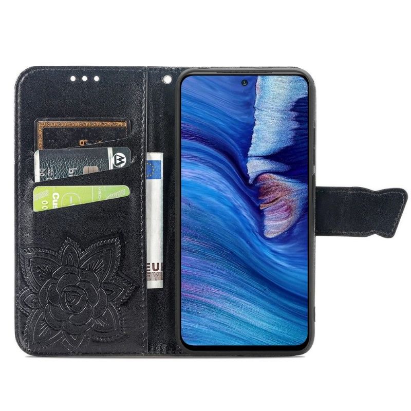 Flip Cover Xiaomi Redmi Note 10 5G / Poco M3 Pro Præget Sommerfugl