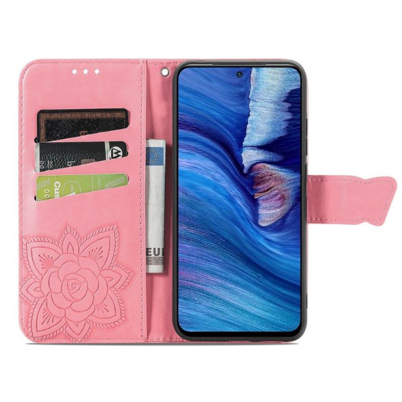 Flip Cover Xiaomi Redmi Note 10 5G / Poco M3 Pro Præget Sommerfugl