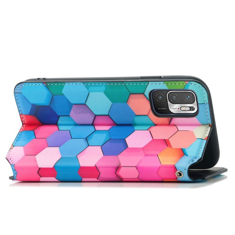 Læder Cover Xiaomi Redmi Note 10 5G / Poco M3 Pro Original Farvet Honeycomb