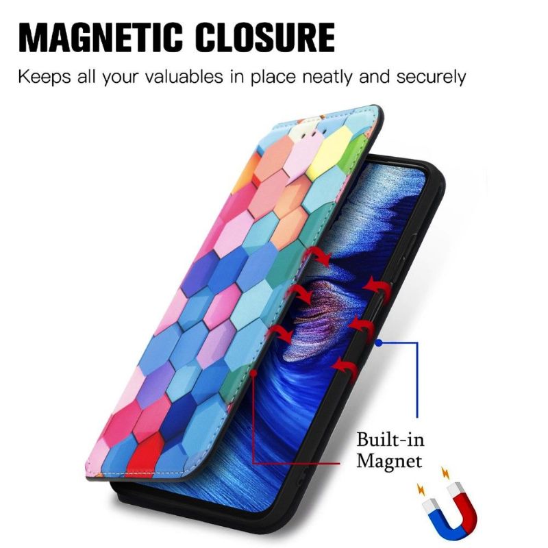 Læder Cover Xiaomi Redmi Note 10 5G / Poco M3 Pro Original Farvet Honeycomb