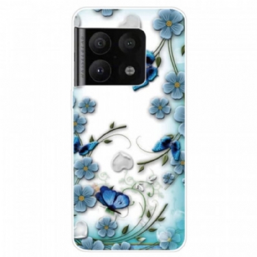 Cover OnePlus 10 Pro 5G Retro Sommerfugle Og Blomster