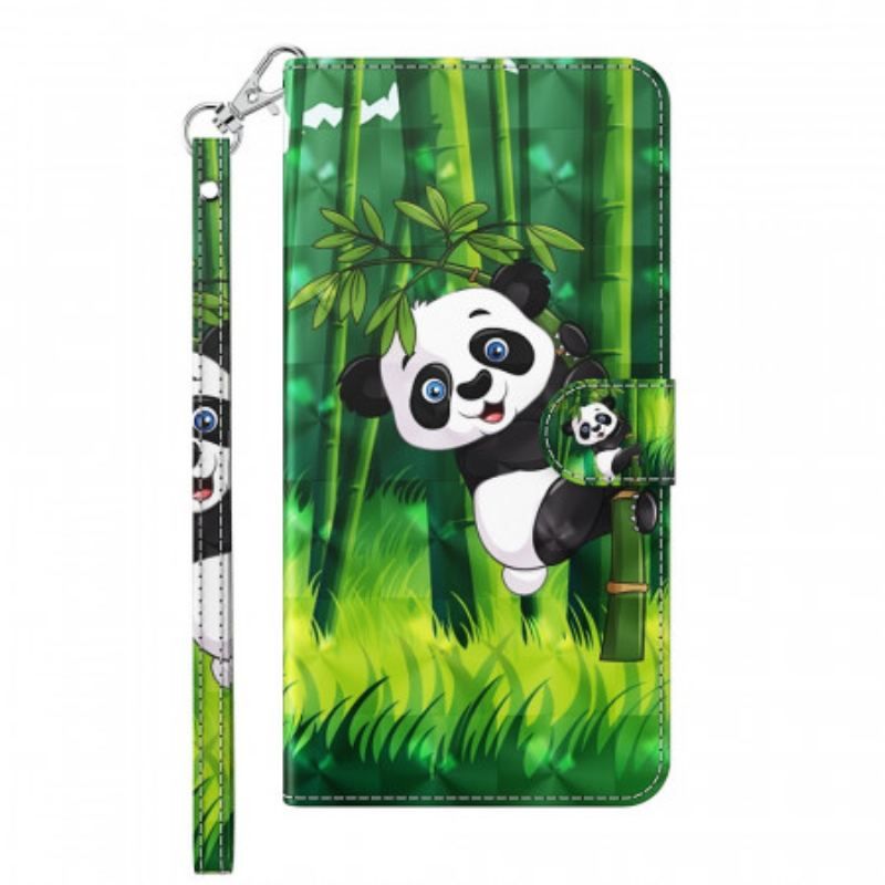 Flip Cover OnePlus 10 Pro 5G Med Snor Strappy Panda