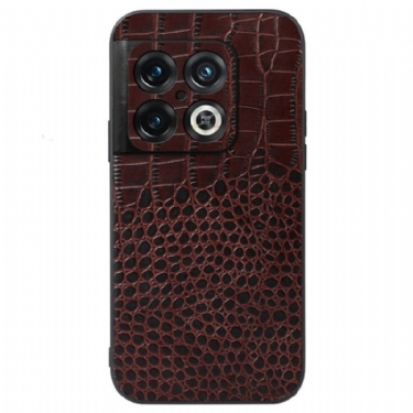 Mobilcover OnePlus 10 Pro 5G Ægte Crocodile Texture Læder