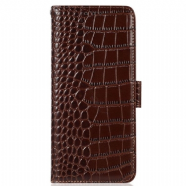 Flip Cover Poco X5 5G Crocodile Style Rfid