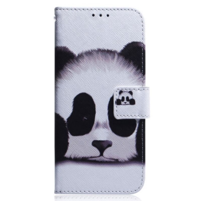 Flip Cover Poco X5 5G Med Snor Strappy Panda