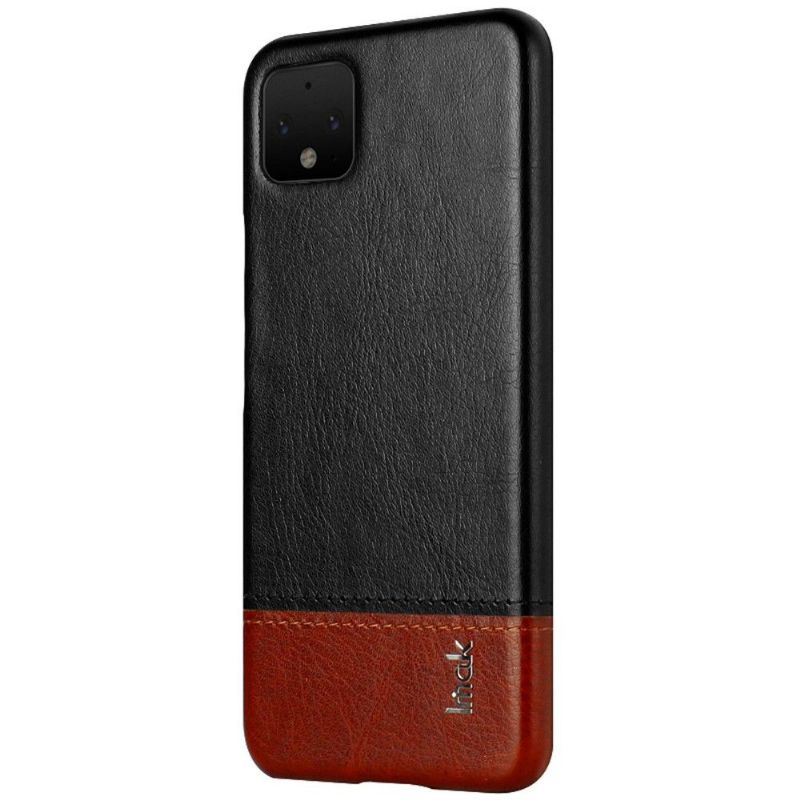 Cover Google Pixel 4 XL Hemming Imak Bicolor Imiteret Læder - Sort / Brun