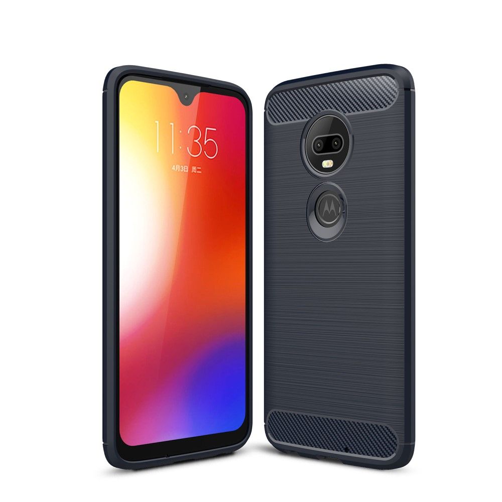 Cover Motorola Moto G7 Carbon Børstet Gel