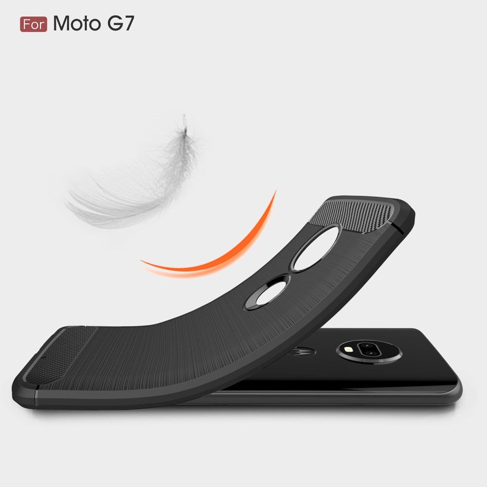 Cover Motorola Moto G7 Carbon Børstet Gel