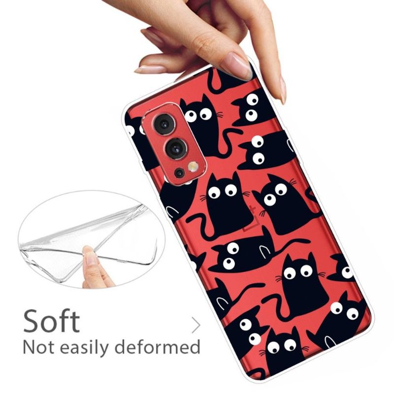 Cover OnePlus Nord 2 5G Sorte Katte Illustration