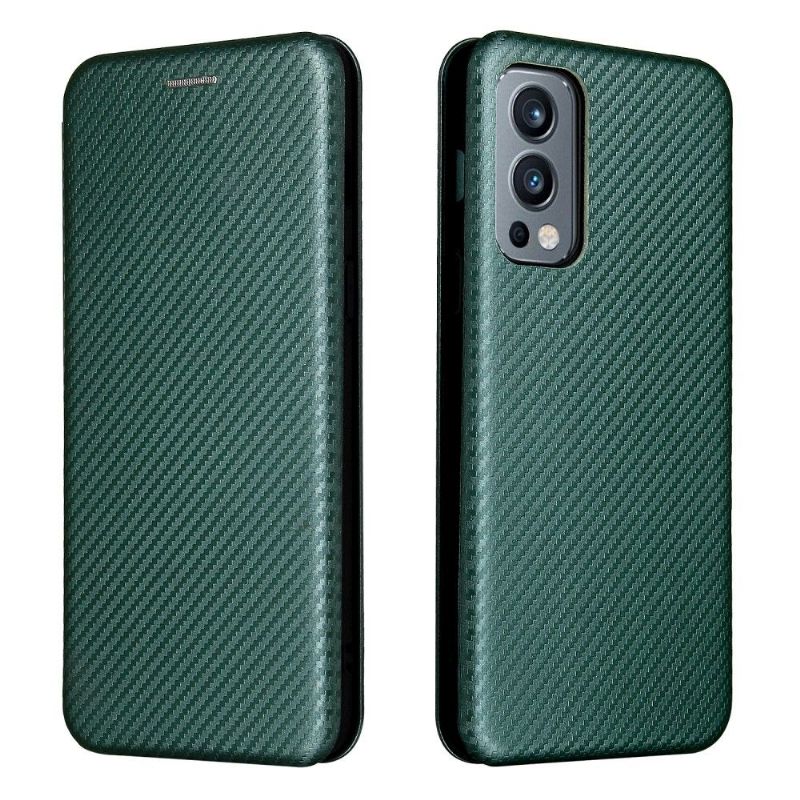 Flip Cover OnePlus Nord 2 5G Carbon Fiber Style Kunstlæder