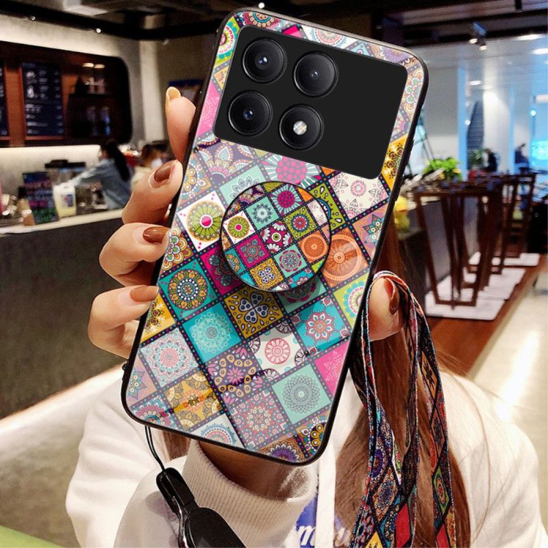 Cover Poco X6 Pro 5g Telefon Etui Patchwork-støtte Og Rem