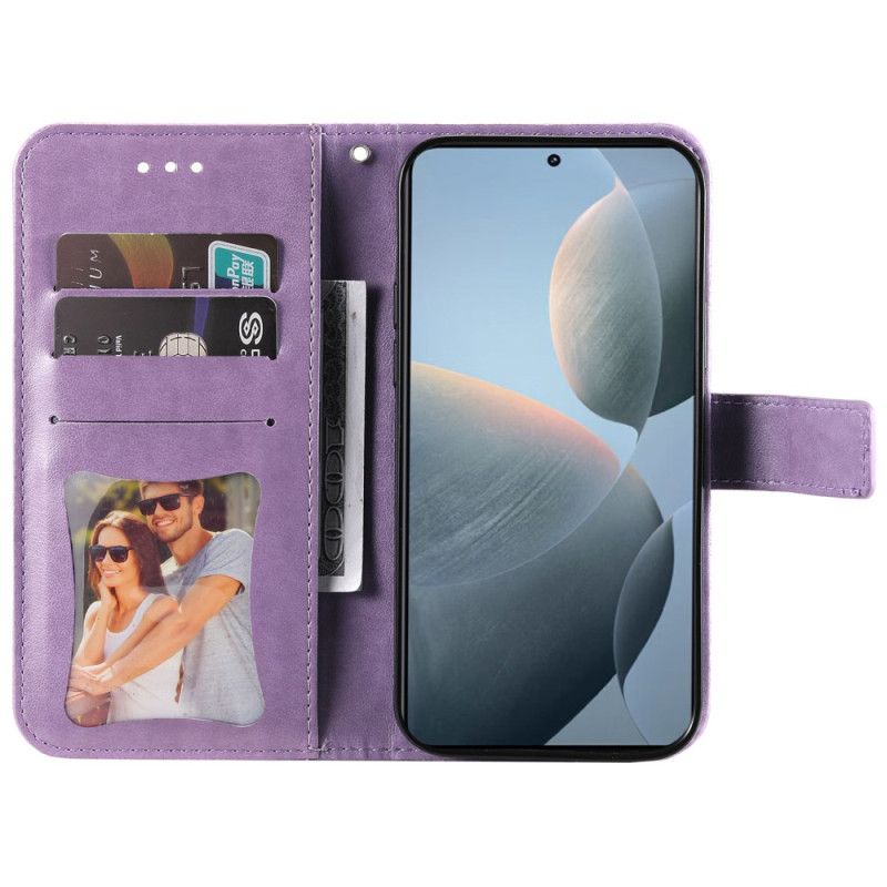 Flip Cover Poco X6 Pro 5g Blomstermønster Med Rem