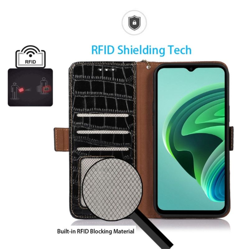 Flip Cover Poco X6 Pro 5g Crocodile Texture Wallet Med Rfid-blokering