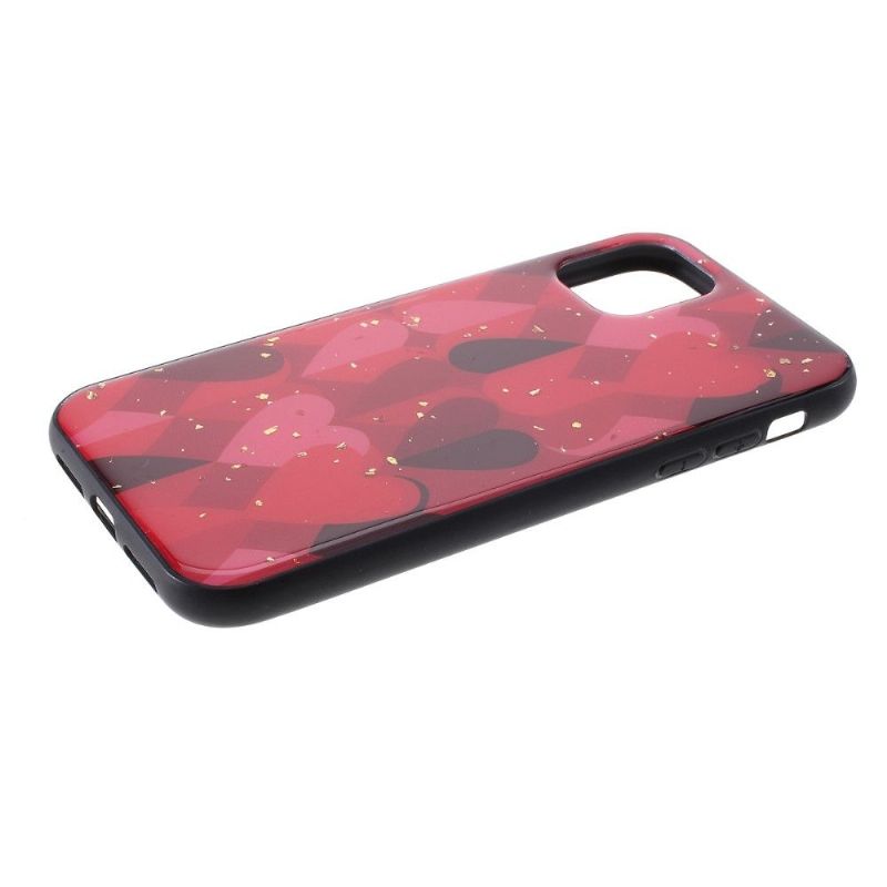 Cover iPhone 11 Pro Hjerter Med Gyldne Blade