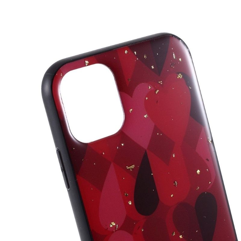 Cover iPhone 11 Pro Hjerter Med Gyldne Blade