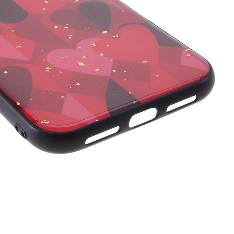 Cover iPhone 11 Pro Hjerter Med Gyldne Blade