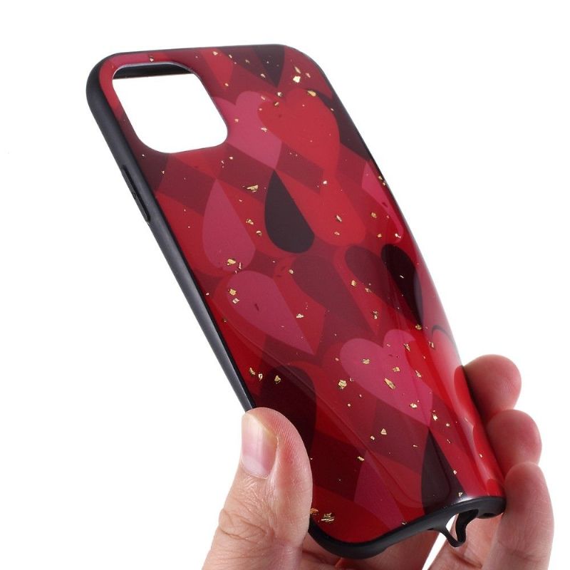 Cover iPhone 11 Pro Hjerter Med Gyldne Blade