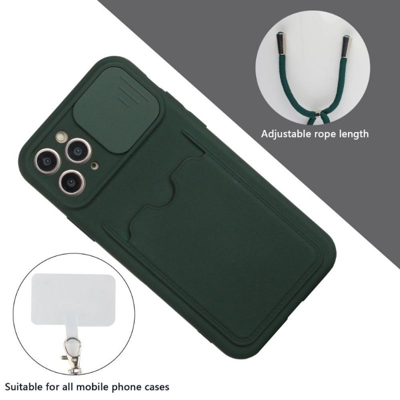 Cover iPhone 11 Pro Kameracover Med Kortholder Og Snor